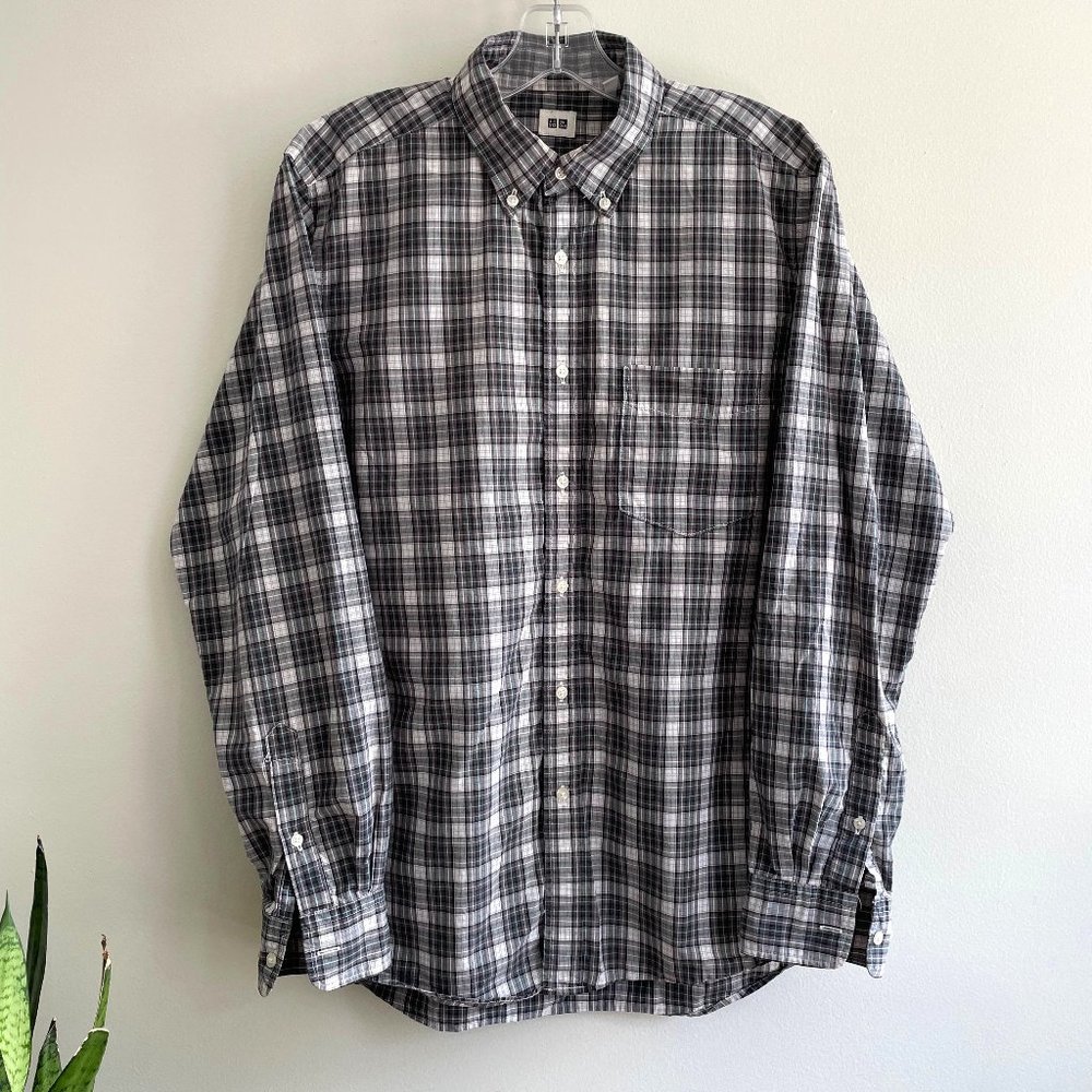 Uniqlo Mens S Long Sleeve Checkerboard Work Casual Shirt